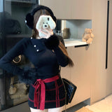 ウィンドウペンニットワンピース(2COLOR)AO1817