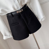 バックルベルトウールショートパンツ(2COLOR)AB1209