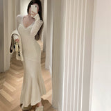 切り替えマーメイドロングワンピースAO1835