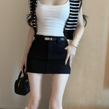 ベルト付きタイトミニスカート(2COLOR)AB1197