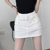 ホワイトデニムスカートAB1202