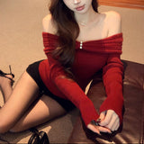 ポイントビジューオフショルニット(2COLOR)AT1395