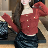 スクエアネックニットカットソー(2COLOR)AT1388