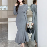 フィッシュテールニットワンピース(2COLOR)AO1602