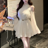 ベルトセットプリーツブラウスAT1356