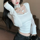 レースチョーカーカットソー(2COLOR)AT1390