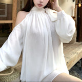 オープンショルダーエアリーブラウス(2COLOR)AT1411