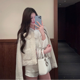 レースステッチノーカラージャケットAJ1196