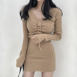 シャーリングリブニットワンピース(2COLOR)AO1799