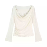 フラワードレープトップス(2COLOR)AT1337