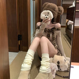 オフショルチェックリボンカットソー(2COLOR)AT1404