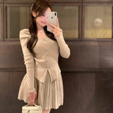 パフスリーブニットセットアップ(2COLOR)AS1720