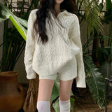 リラクシーケーブルニットセットアップ(2COLOR)AS1582