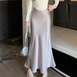 サテンマーメイドスカート(4COLOR)AB1201