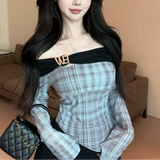 ヘムカットオフショルカットソー(2COLOR)AT1407