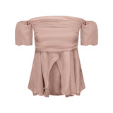 パフスリーブエアリーオフショルトップス(3COLOR)AT1352