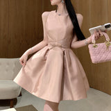 ラウンドネックAラインワンピース(3COLOR)AO1726