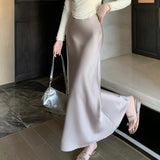 サテンマーメイドスカート(4COLOR)AB1201