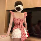 ストロベリーチェックトップスAT1412