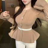 ベルト付きぺプラムニット(3COLOR)AT1346