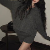 リラクシーケーブルニットセットアップ(2COLOR)AS1582