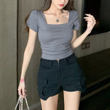 スクエアネックシンプルカットソー(3COLOR)AT1281