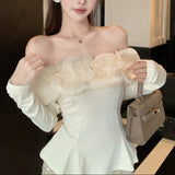 シアーフラワーぺプラムカットソーAT1405