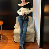 モノトーンリボンデザインニットAT1299