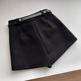 バックルベルトウールショートパンツ(2COLOR)AB1209