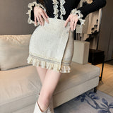 裾フリルツイードスカート(2COLOR)AB1207