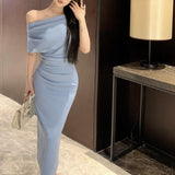 ワンショルダーラグジュアリーワンピース(3COLOR)AO1691