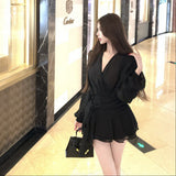 VネックフレンチシフォンワンピースAO1858