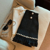 裾フリルツイードスカート(2COLOR)AB1207