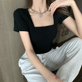 スクエアネックシンプルカットソー(3COLOR)AT1281