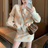 フラワーモチーフニットセットアップAS1677