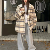 フード付きチェックオーバーサイズコート(2COLOR)AJ1138