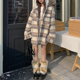 フード付きチェックオーバーサイズコート(2COLOR)AJ1138