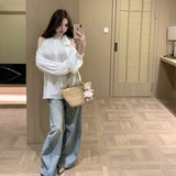 オープンショルダーエアリーブラウス(2COLOR)AT1411