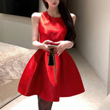 ラウンドネックAラインワンピース(3COLOR)AO1726