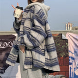 フード付きチェックオーバーサイズコート(2COLOR)AJ1138