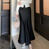 サテンマーメイドスカート(4COLOR)AB1201