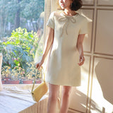 【即納】ビジューリボンワンピースAO1628