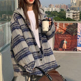 フード付きチェックオーバーサイズコート(2COLOR)AJ1138