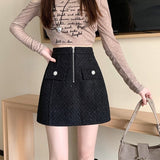 フロントジップミニスカート(2COLOR)AB1188