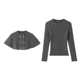 ケープニットグレーセットアップAS1697