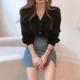 Vネックモヘアカーディガン(2COLOR)AT1297