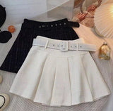 ベルト付きプリーツミニスカート(3COLOR)AB1194