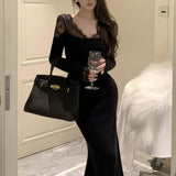 ショルダーレースマーメイドワンピースAO1702