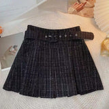 ベルト付きプリーツミニスカート(3COLOR)AB1194