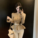 ベルト付きぺプラムニット(3COLOR)AT1346